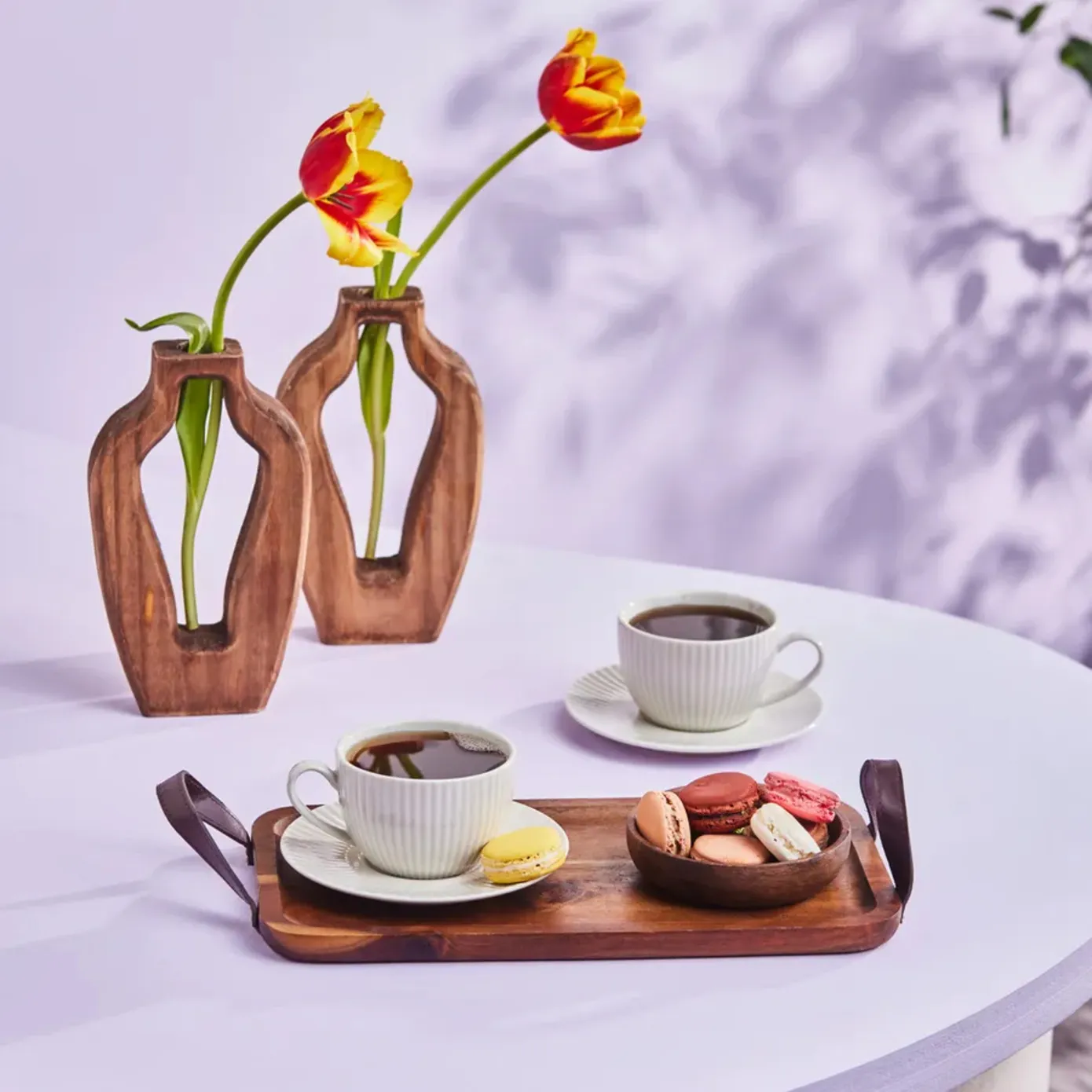 Karaca Seashell 12-Piece Porcelain Tea Cup and Saucer Set for 6 People, 200ml, Light Grey - Image 3