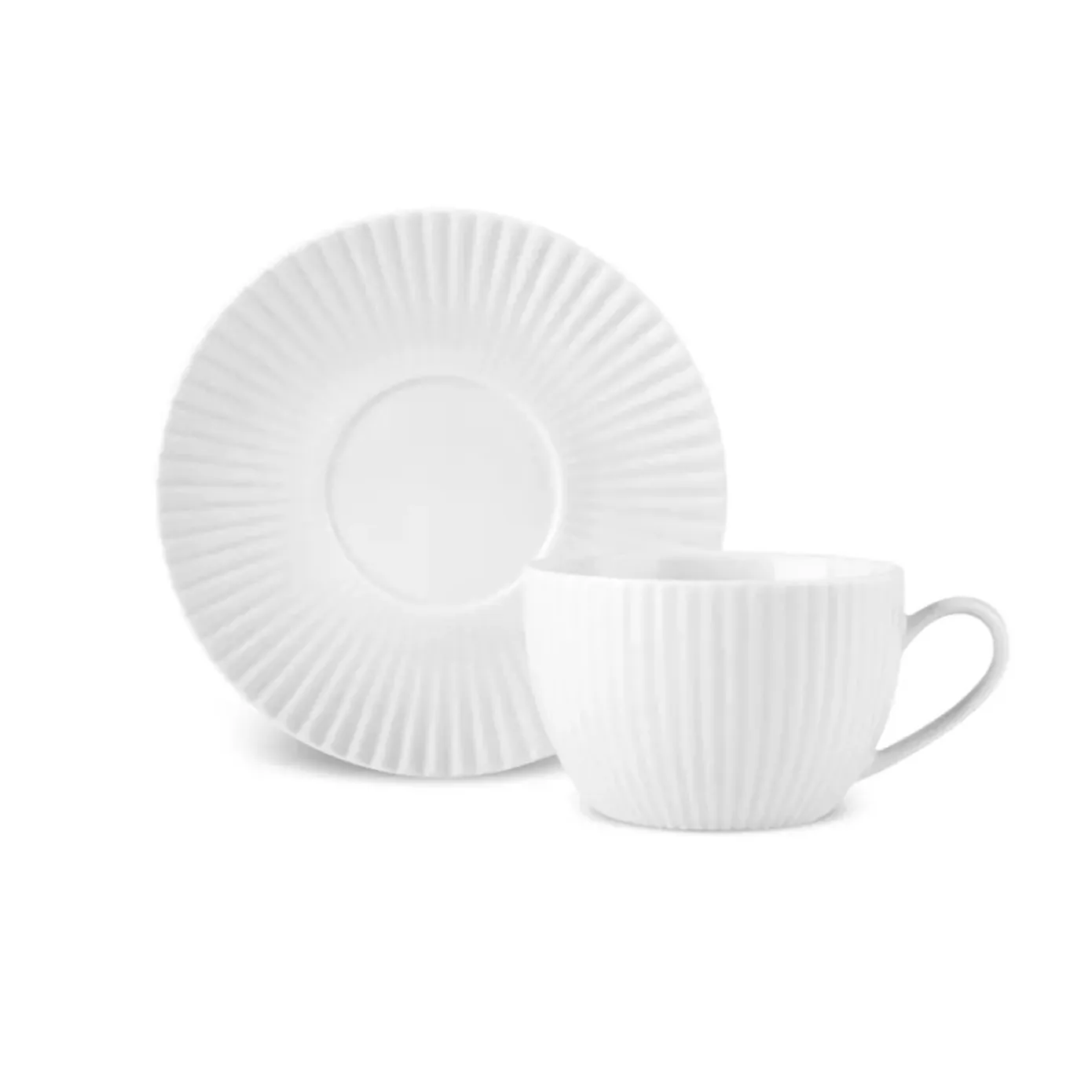 Karaca Seashell 12-Piece Porcelain Tea Cup and Saucer Set for 6 People, 200ml, Light Grey - Image 6