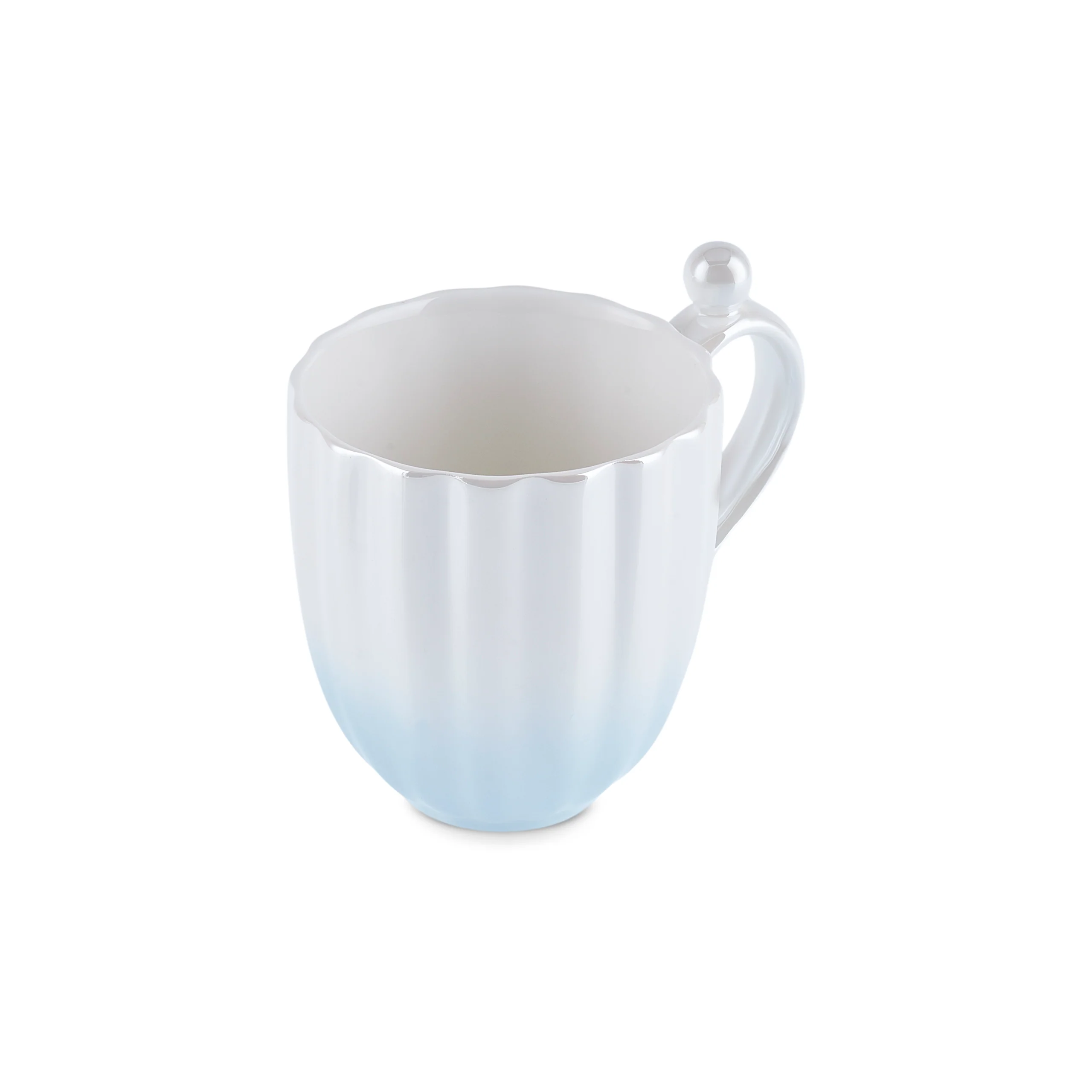 Karaca Shell Lustre Porcelain Mug, 380ml, Blue - Image 5