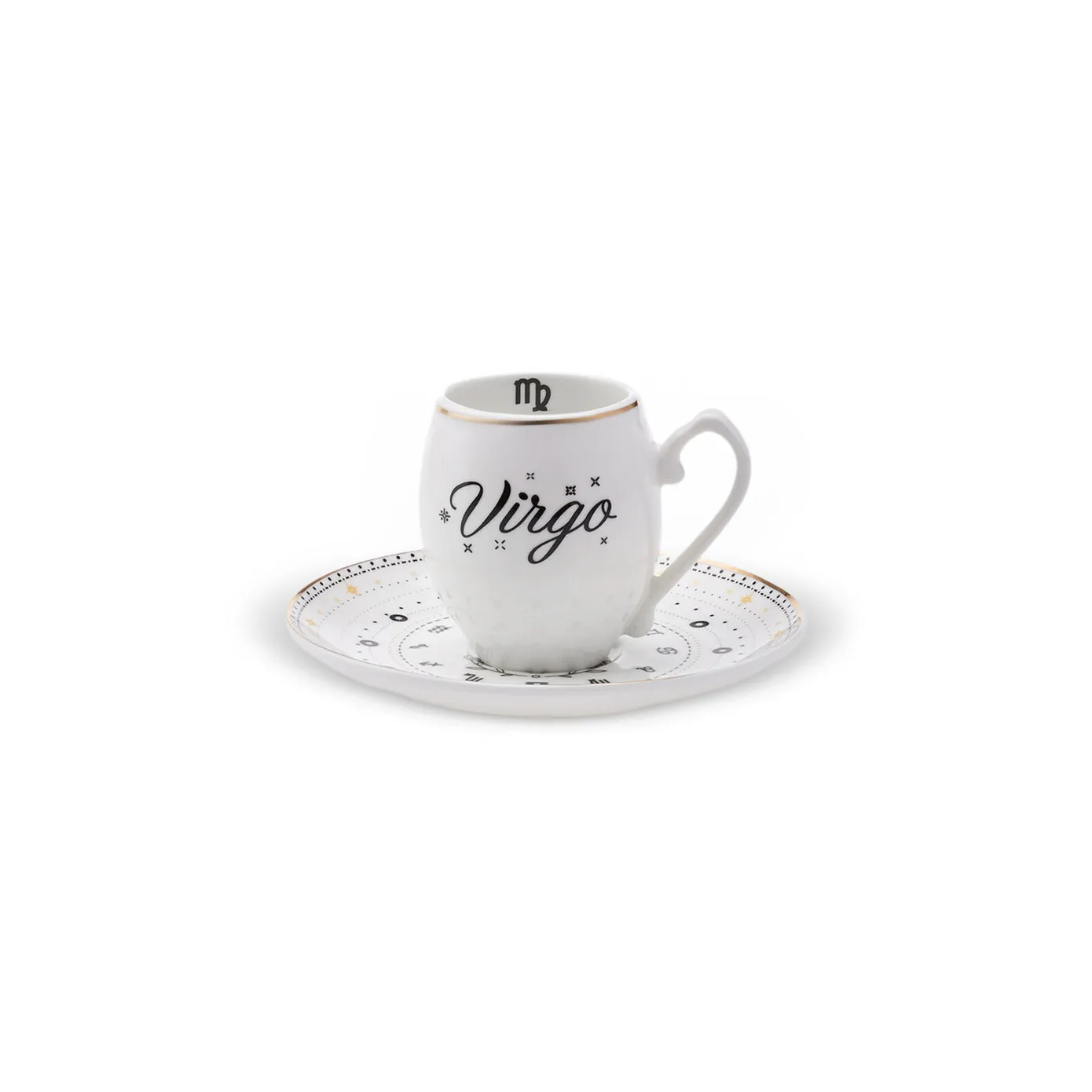 Karaca Signs of the Zodiac Virgo Porcelain Espresso Turkish Coffee Cup, 90ml, Multi - Image 2