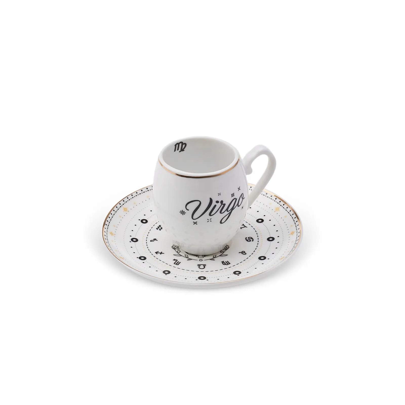 Karaca Signs of the Zodiac Virgo Porcelain Espresso Turkish Coffee Cup, 90ml, Multi - Image 4