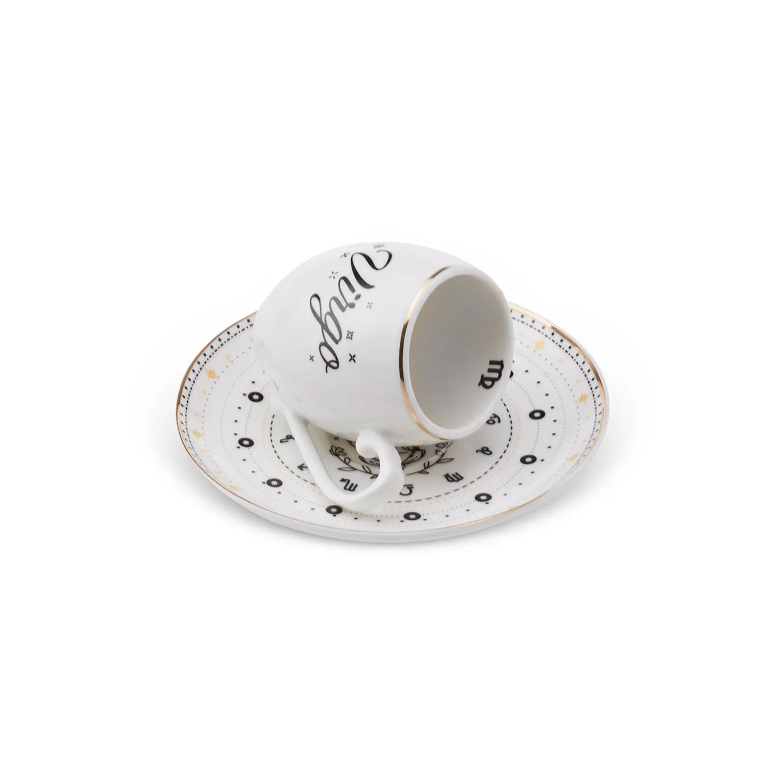 Karaca Signs of the Zodiac Virgo Porcelain Espresso Turkish Coffee Cup, 90ml, Multi - Image 5