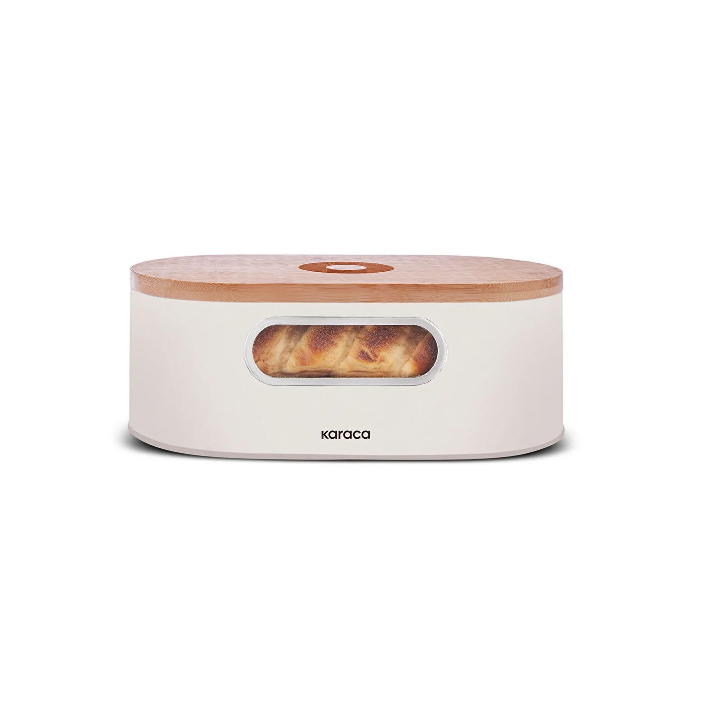 Karaca Stream Multifunctional 2in1 Bread Box / Cutting Board, 33,5x17,5x12,8cm, Cream - Image 2