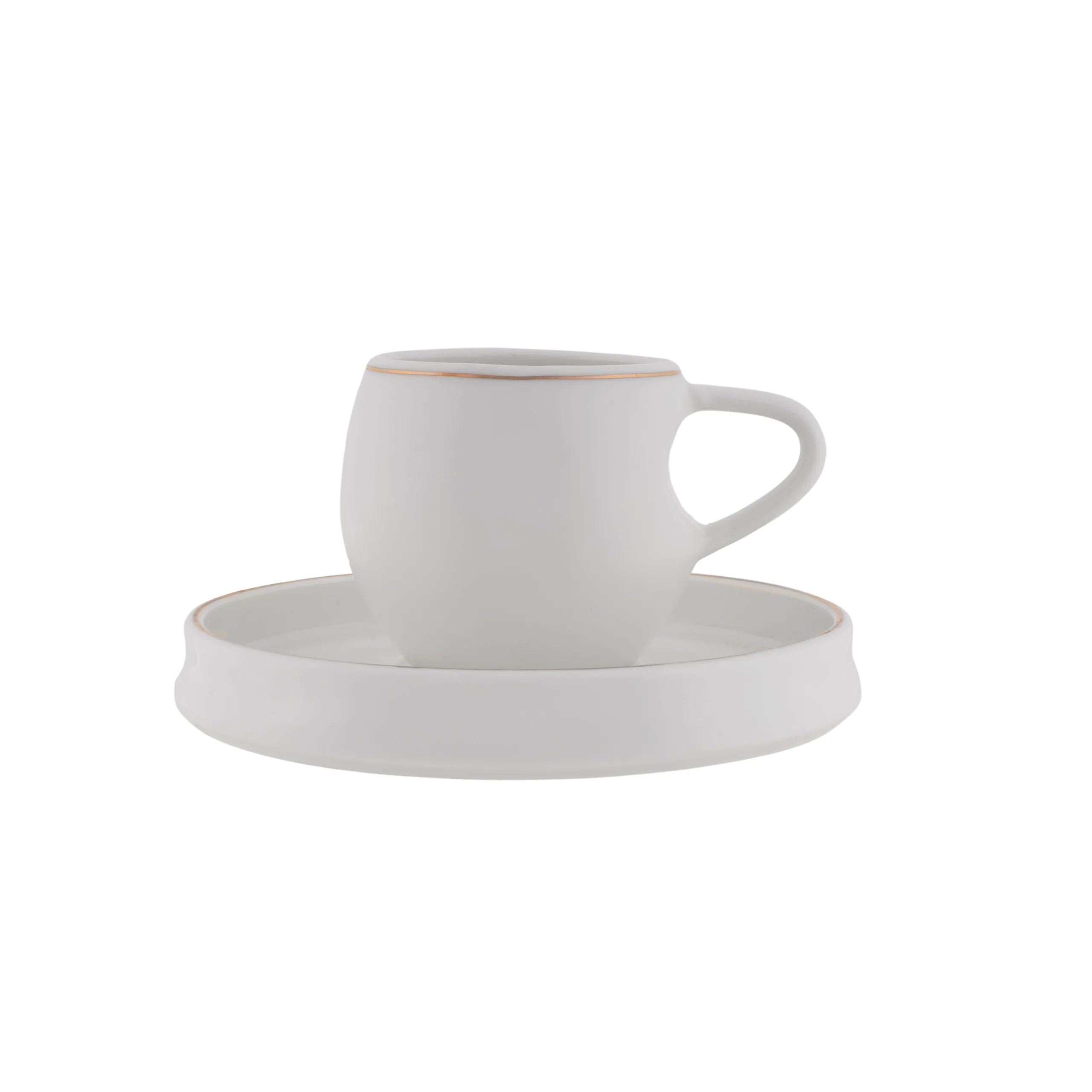 Karaca Streamline Sunset 12-Piece Porcelain Espresso Turkish Coffee Cup Set for 6 People, 100ml, White - Image 10