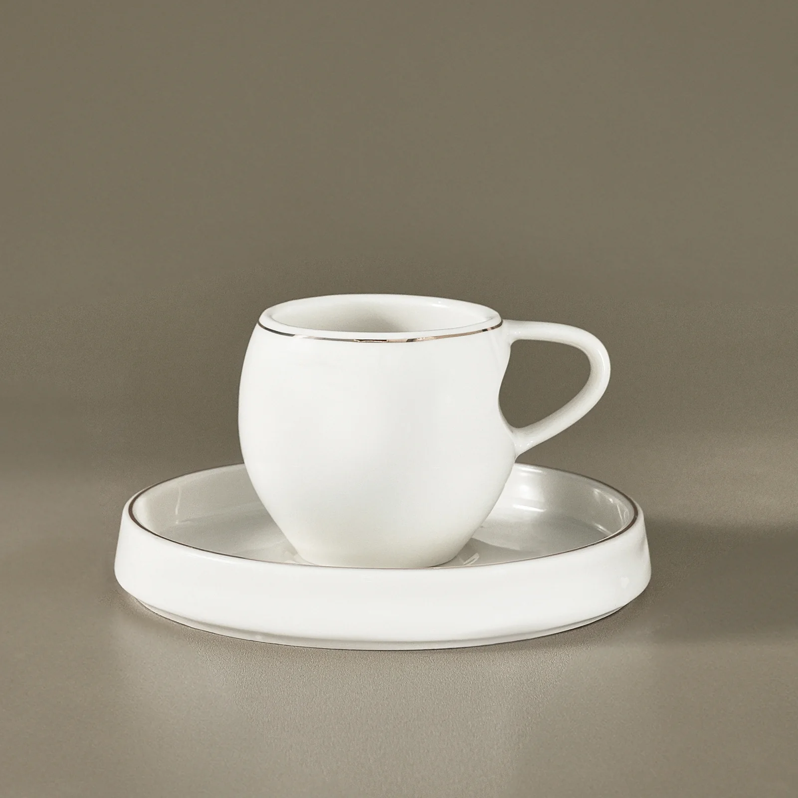 Karaca Streamline Sunset 12-Piece Porcelain Espresso Turkish Coffee Cup Set for 6 People, 100ml, White - Image 7