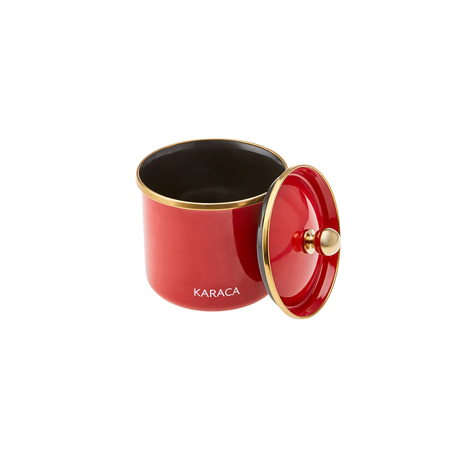 Karaca Troy Enamel Storage Jar, Small, Red Gold - Image 4