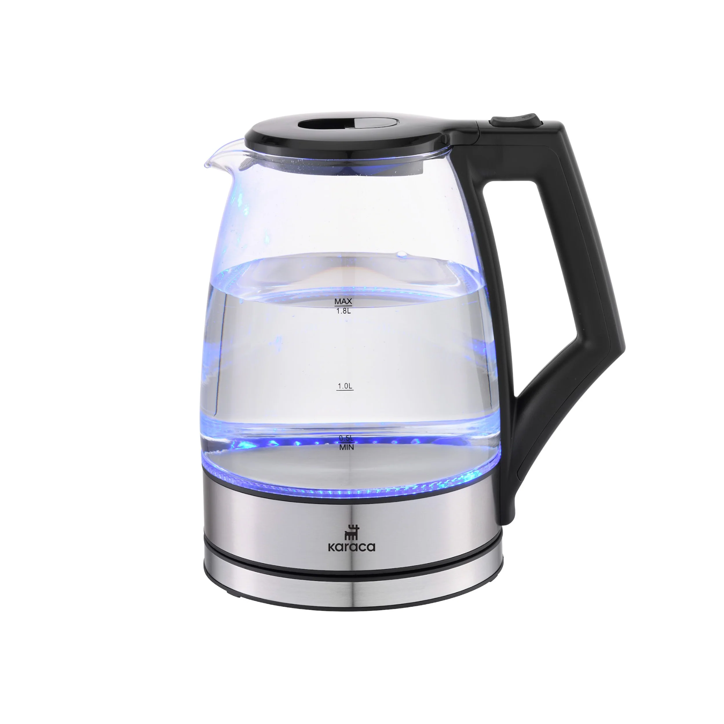 Karaca Glacia Glass Electric Kettle, 2200W, 1,8L, Clear