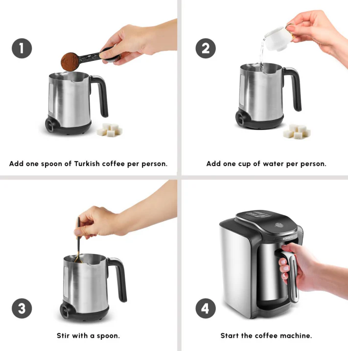 Karaca Hatır Neo Inox Turkish Coffee Maker,  735W, 300ml, Inox - Image 7