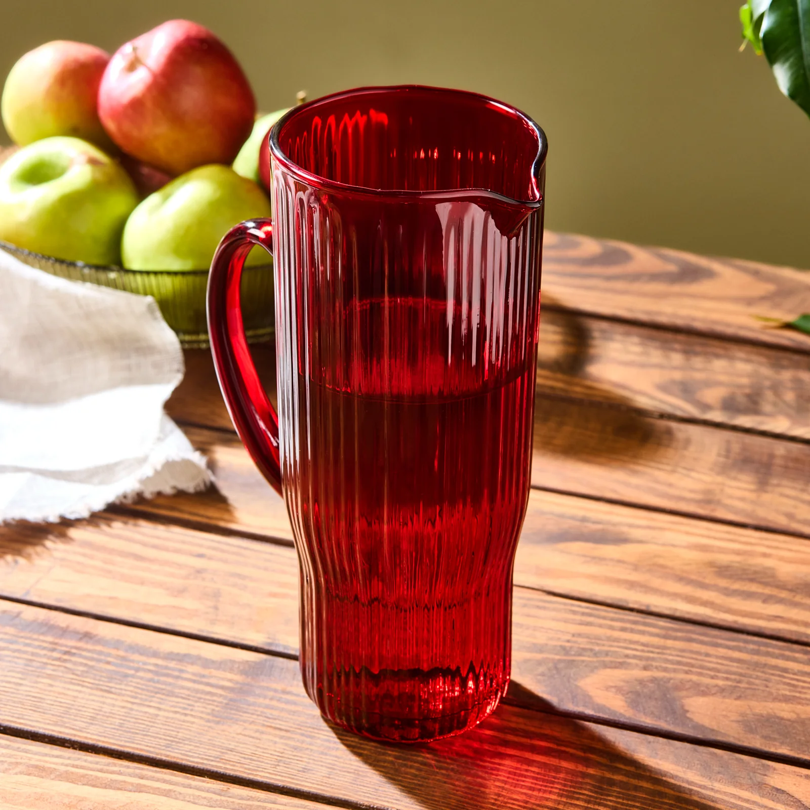 Karaca Zenith Glass Carafe, 350ml, 1L, Red - Image 2