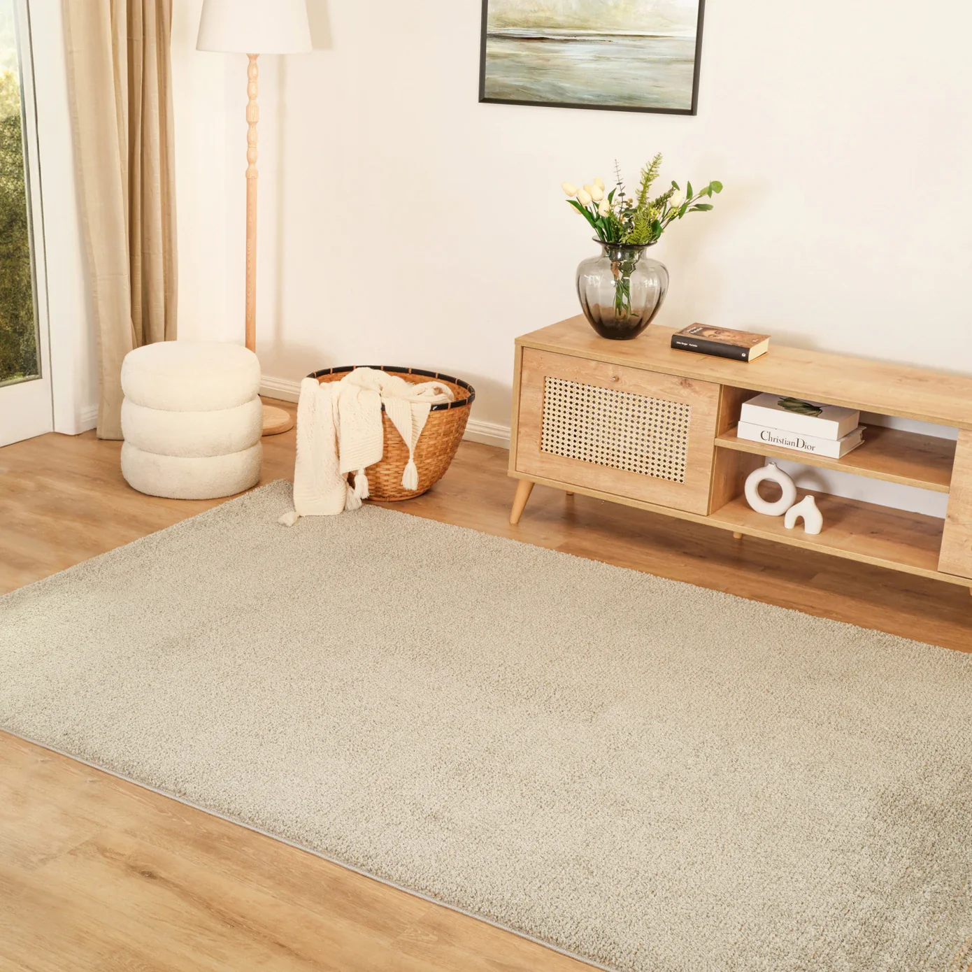 Kasmir Rugs 7/24 Puffy Nina Rug , 80cmx150cm, Light Grey