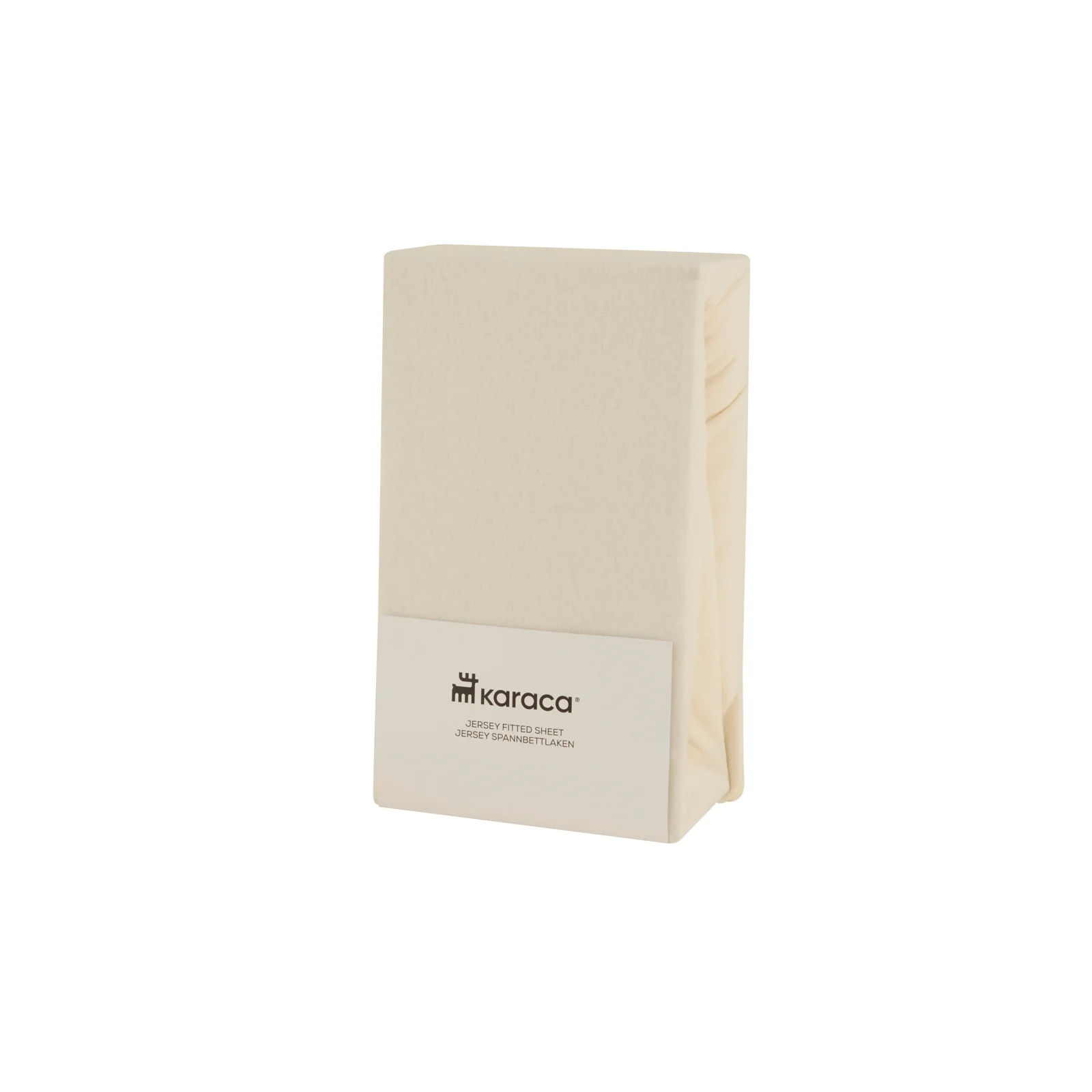 Karaca Home Jersey 100% Turkish Cotton Fitted Sheet, 160x200+30cm, Cream - Image 2