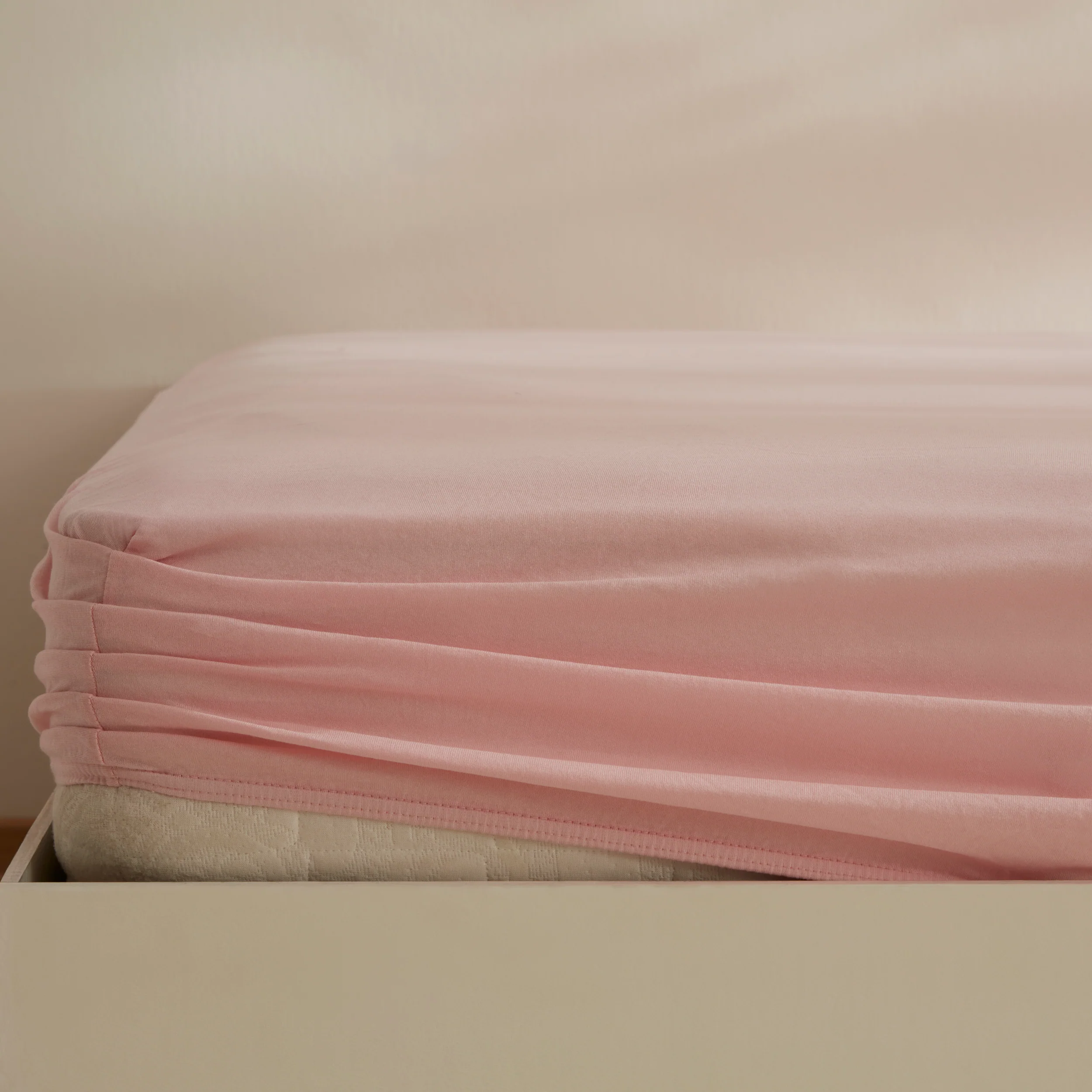 Karaca Home Jersey 100% Turkish Cotton Fitted Sheet, 100x200+30cm, Dusty Pink - Image 3