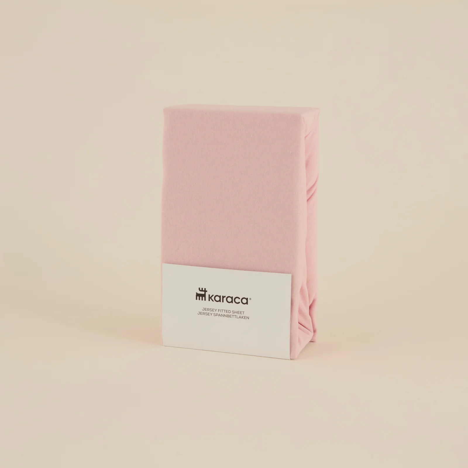 Karaca Home Jersey 100% Turkish Cotton Fitted Sheet, 160x200+30cm, Dusty Pink