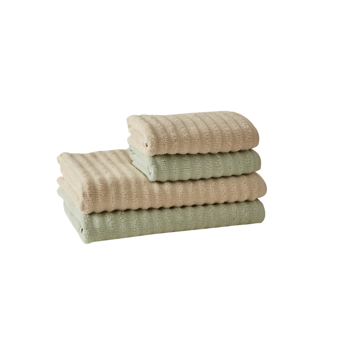 Karaca Home Morina 4-Piece 100% Turkish Cotton Towel Set, Mint- Beige - Image 2