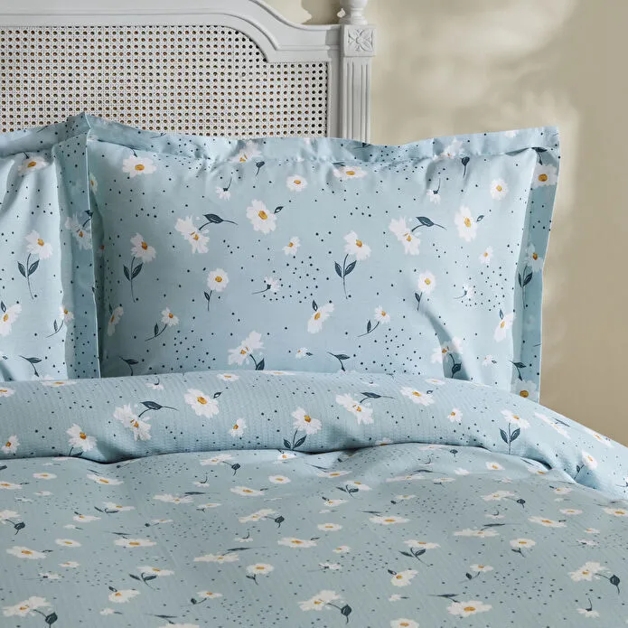 Karaca Daisy 100% Cotton Bedding Set, Double, Mint - Image 5
