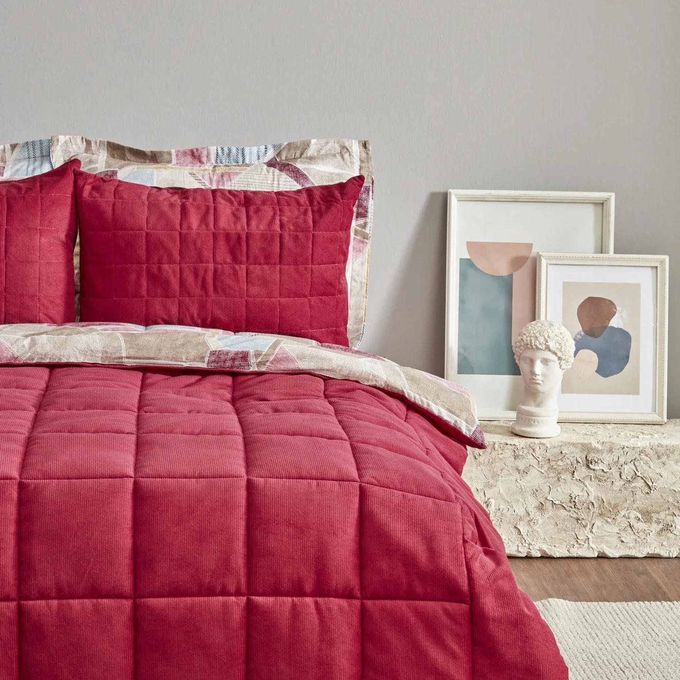 Karaca Home Lydia Bedding Set, Double, Burgundy - Image 2
