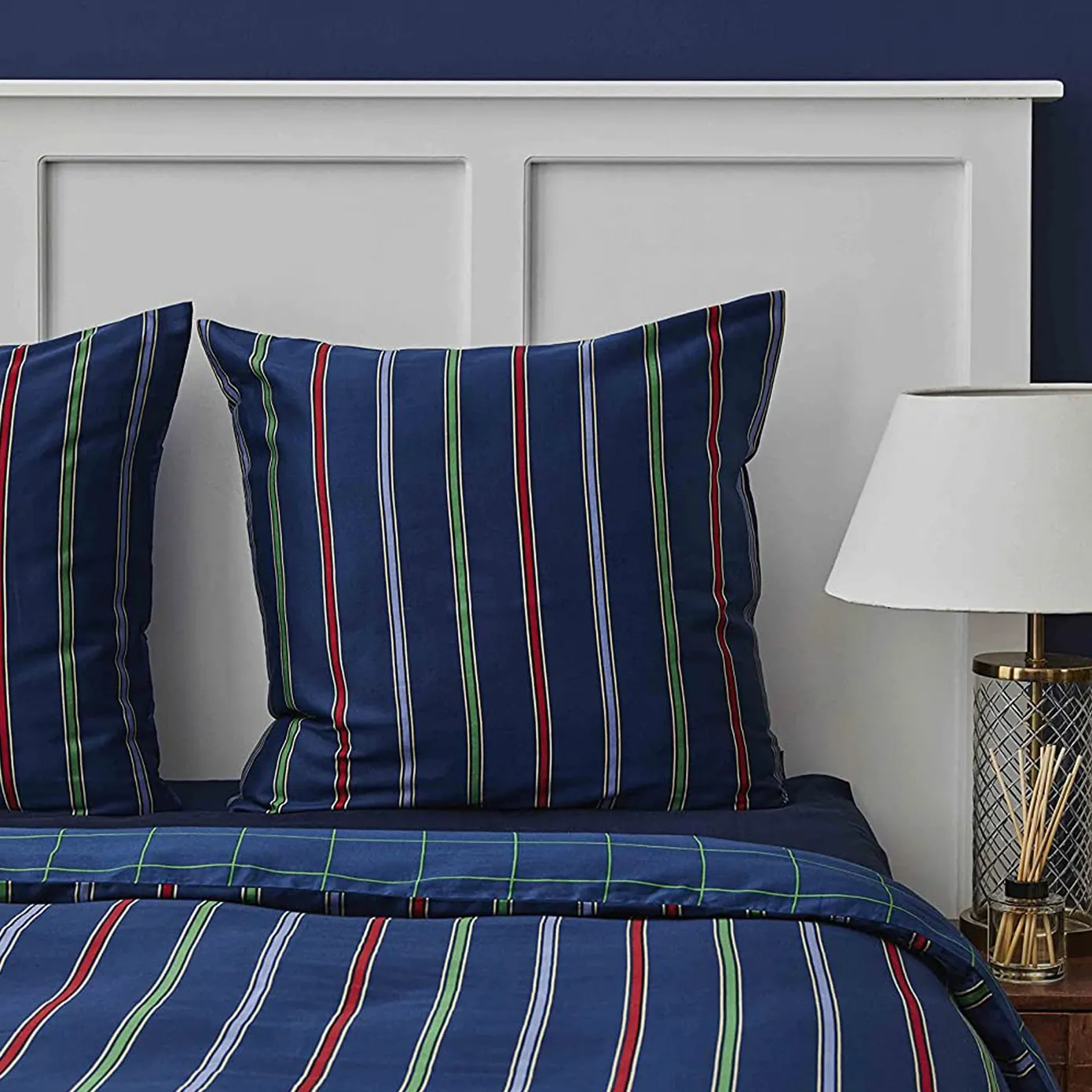 Nautica Home Ray 100% Cotton Duvet Cover Set, Single, 140cmx200cm, Navy Blue Multi - Image 2