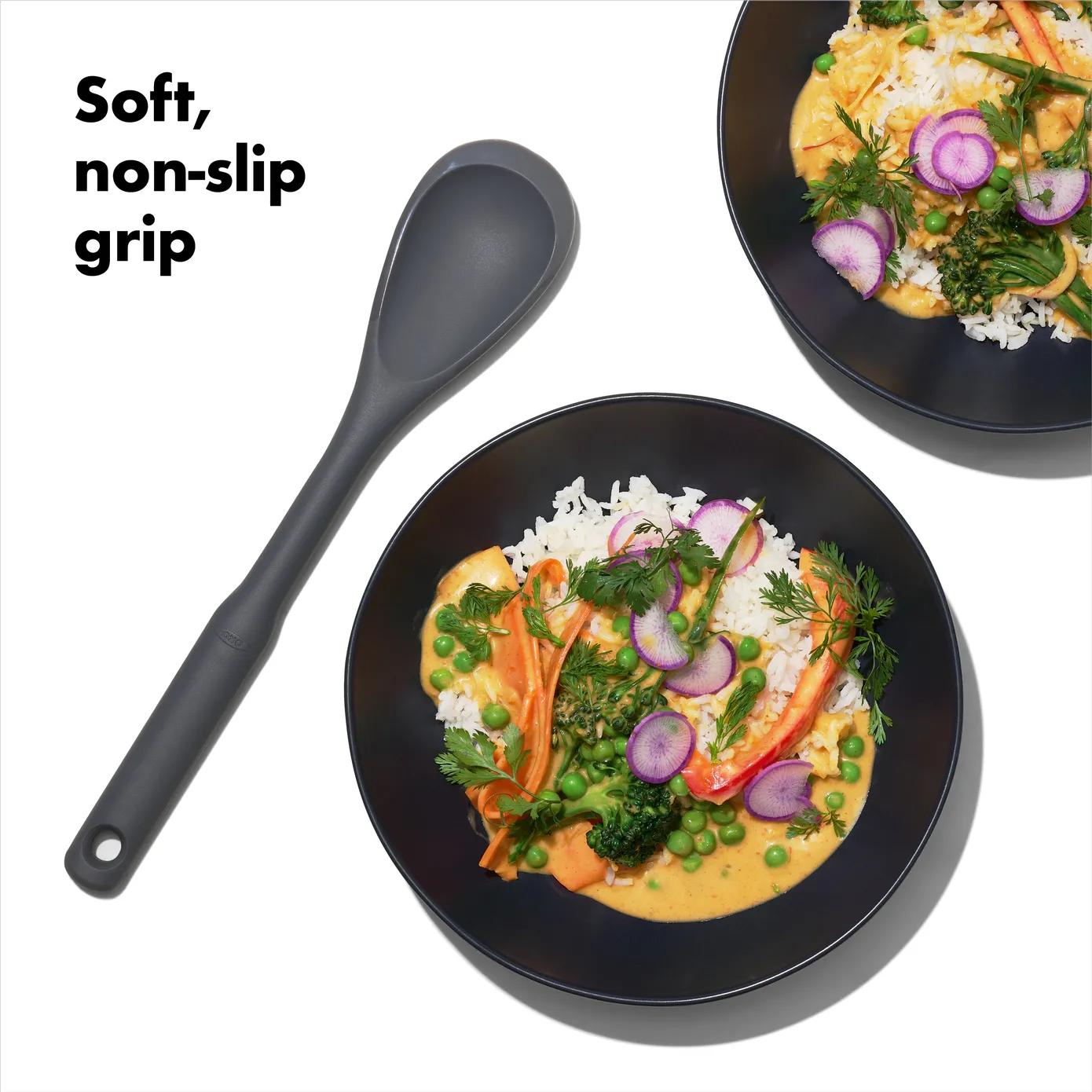 OXO Good Grips Silicone Chop & Stir Cooking Spoon - Peppercorn - Image 8