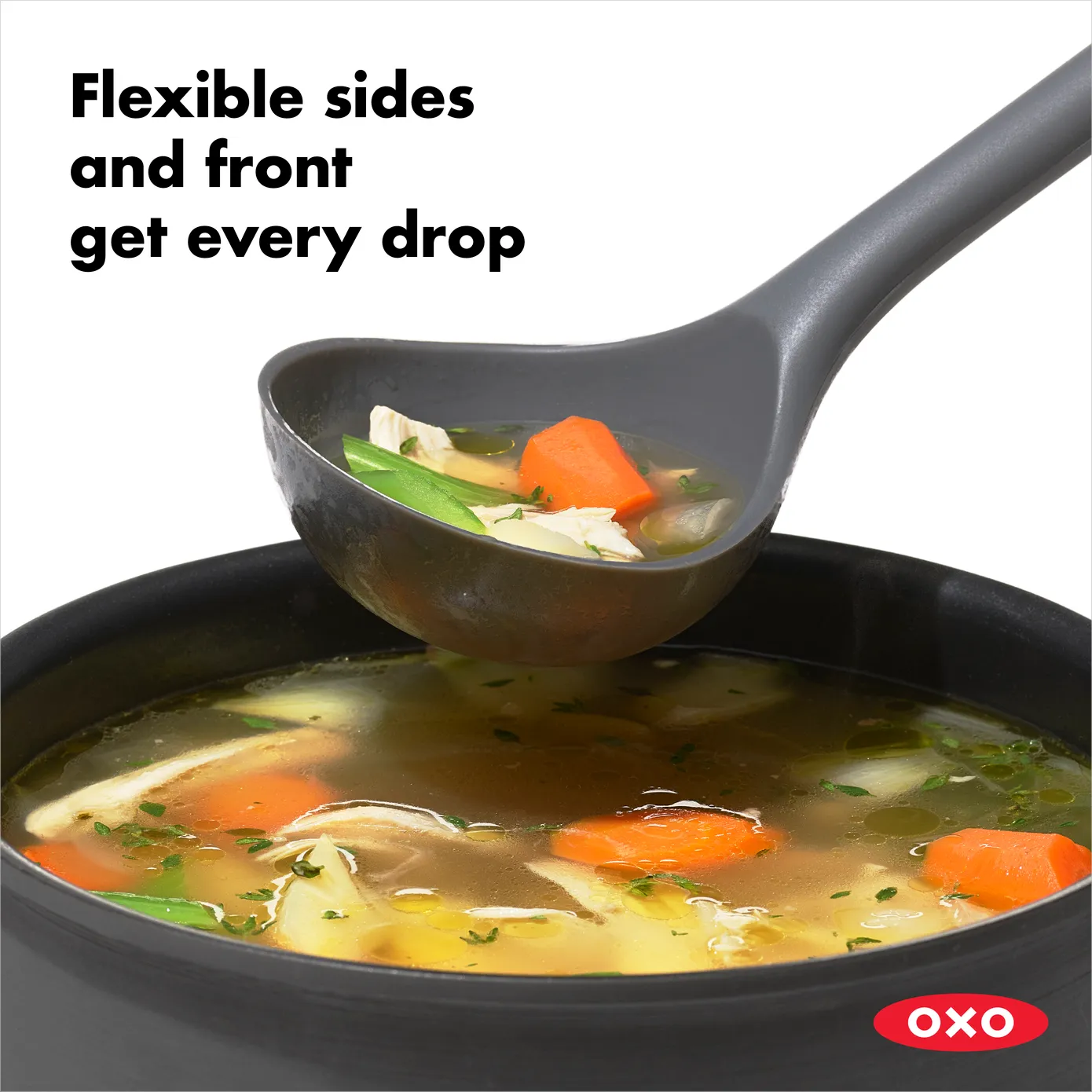 OXO Good Grips Silicone Everyday Ladle - Peppercorn - Image 4