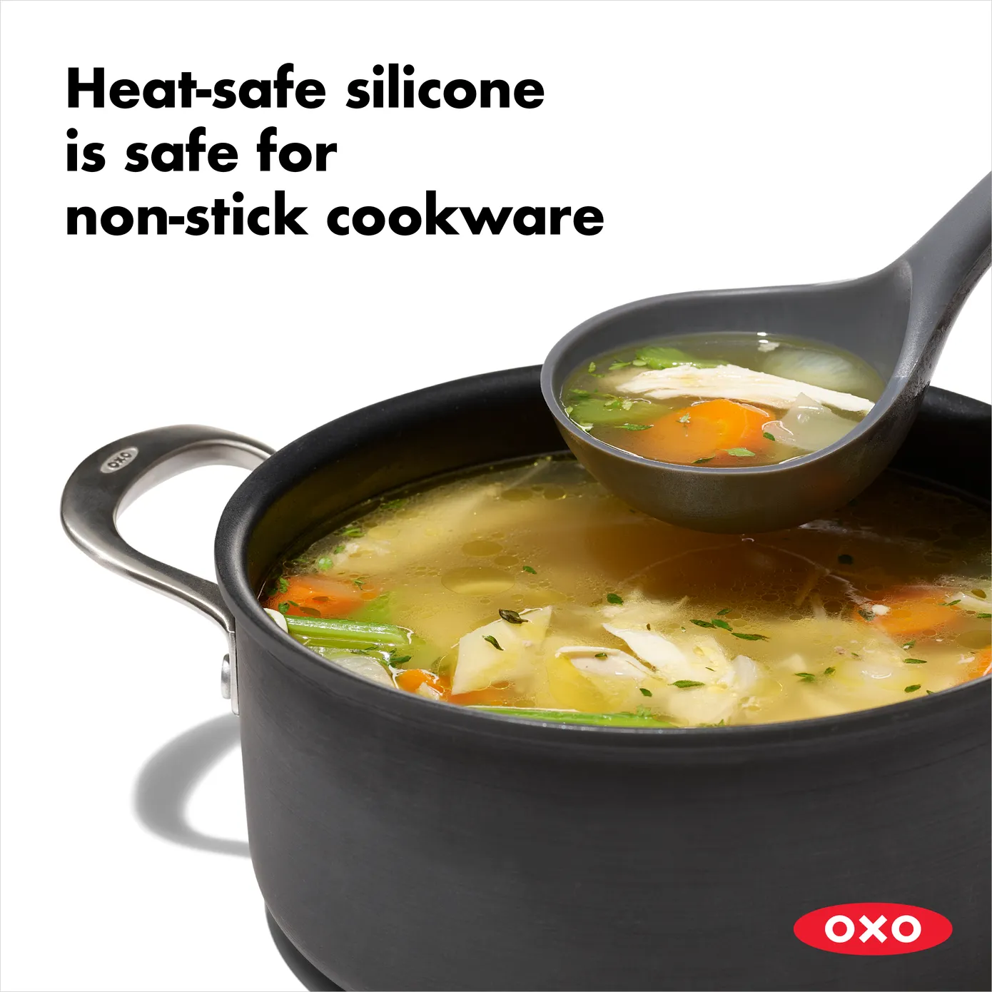 OXO Good Grips Silicone Everyday Ladle - Peppercorn - Image 6