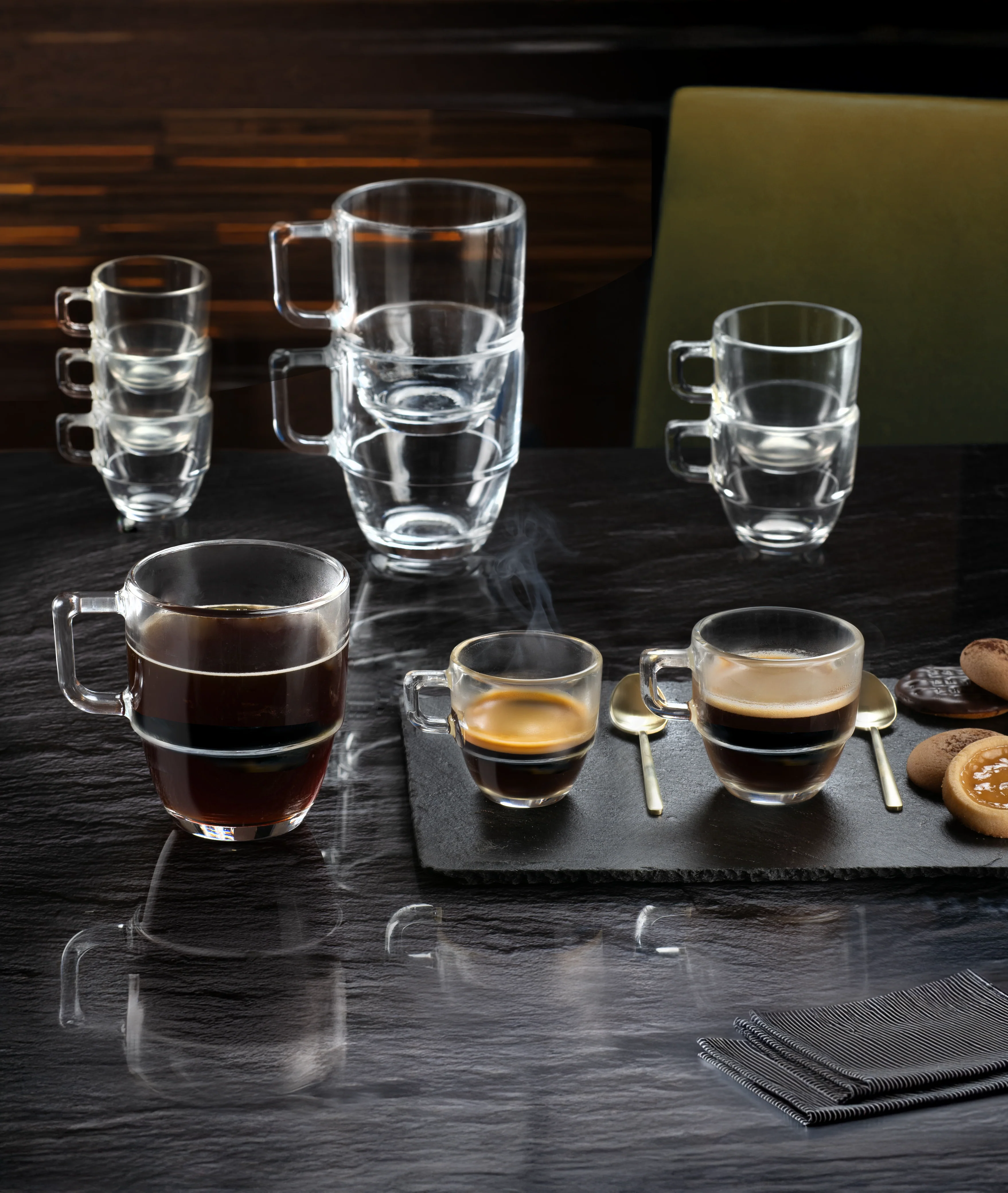RCR Caffe 6-Piece Glass Americano Cup Set for 6 People, 350ml, Clear - Image 3