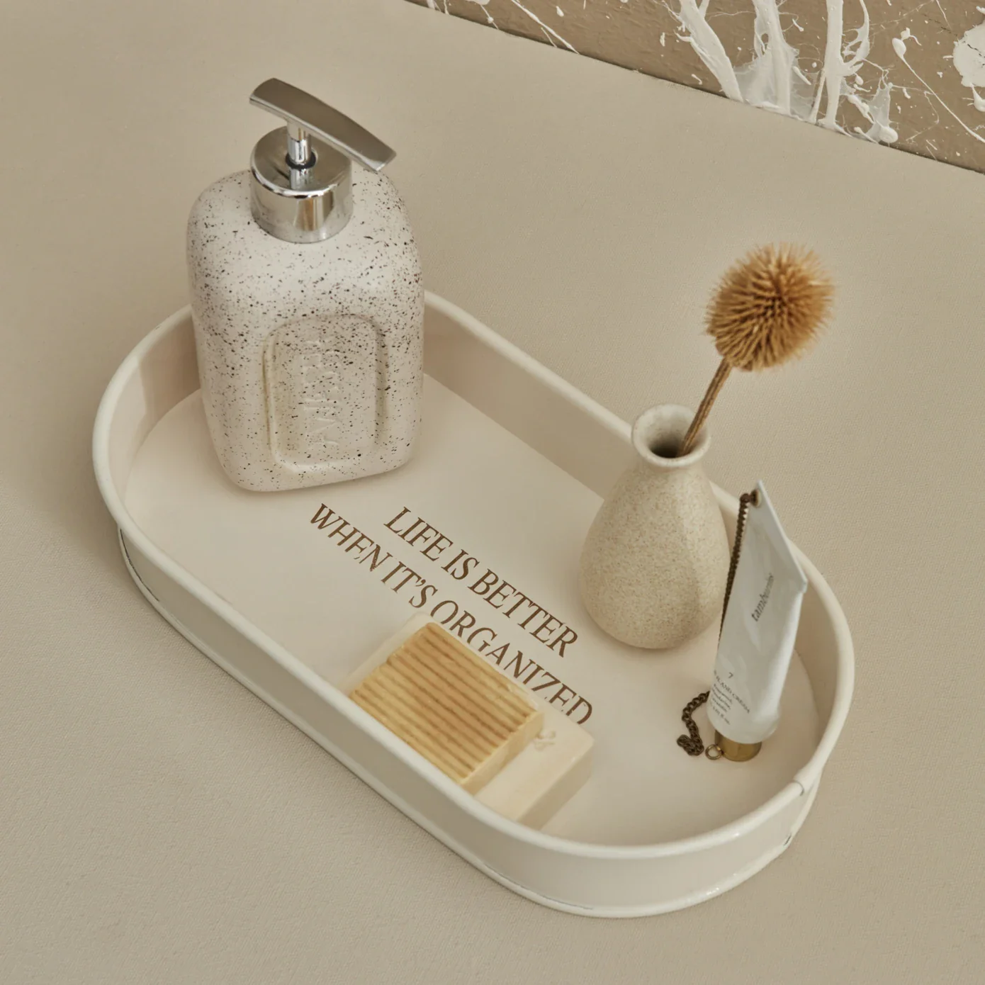Karaca Home Sylvia Decorative Tray & Organizer, 29cm, White - Image 2
