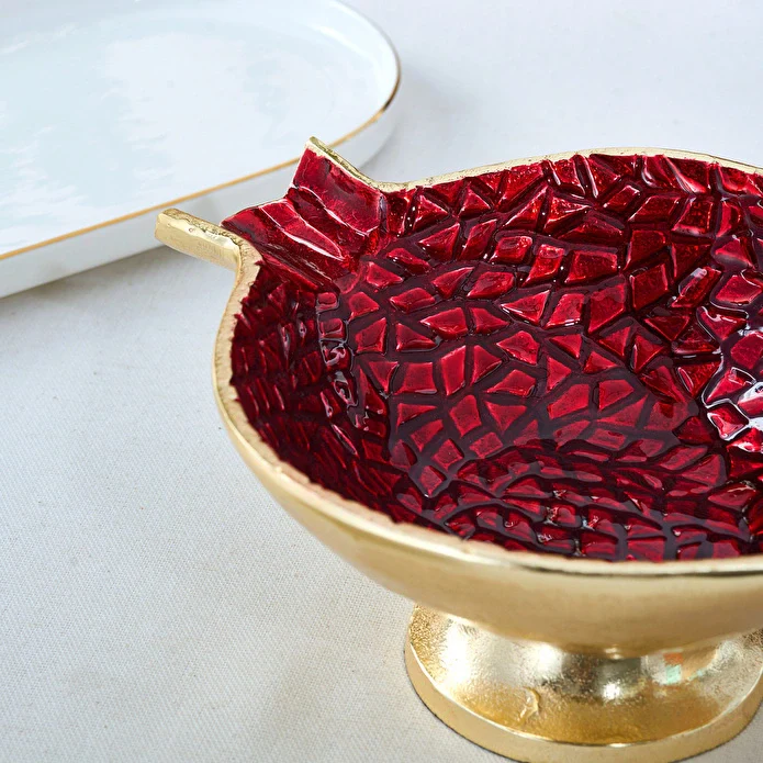 Karaca Tina Decorative Snack Bowl, 29x19cm, Gold - Image 3