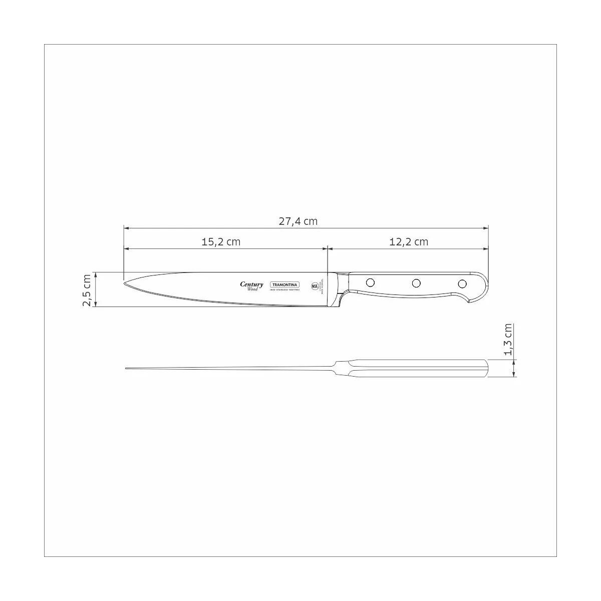 Tramontina Stainless Steel Carving Knife, Inox - Image 3